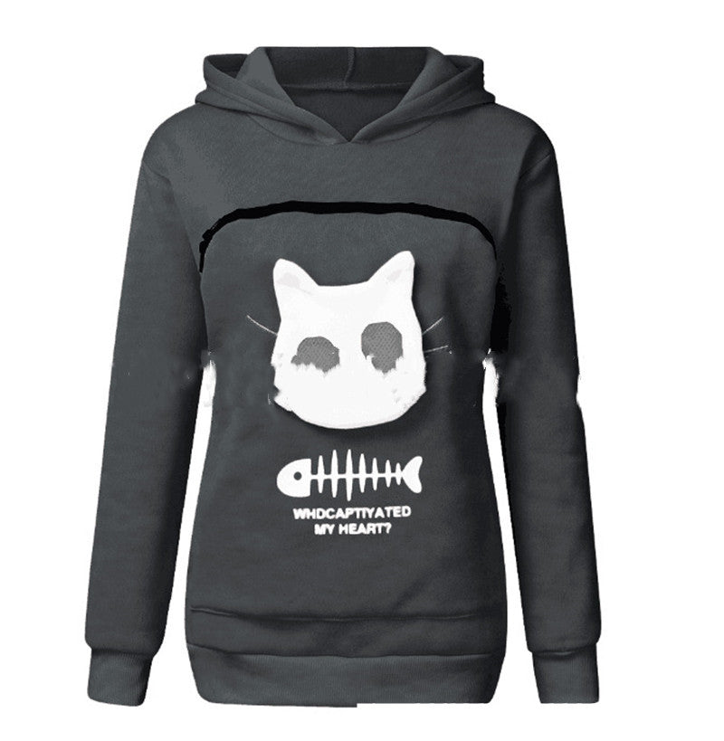 Cozy Cat-Pocket Hoodie – Fun, Comfy Long-Sleeve Sweatshirt