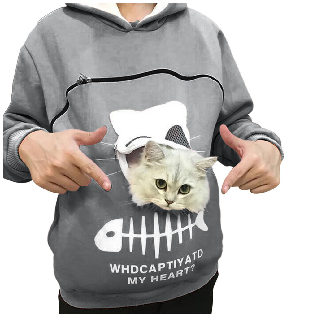 Cozy Cat-Pocket Hoodie – Fun, Comfy Long-Sleeve Sweatshirt