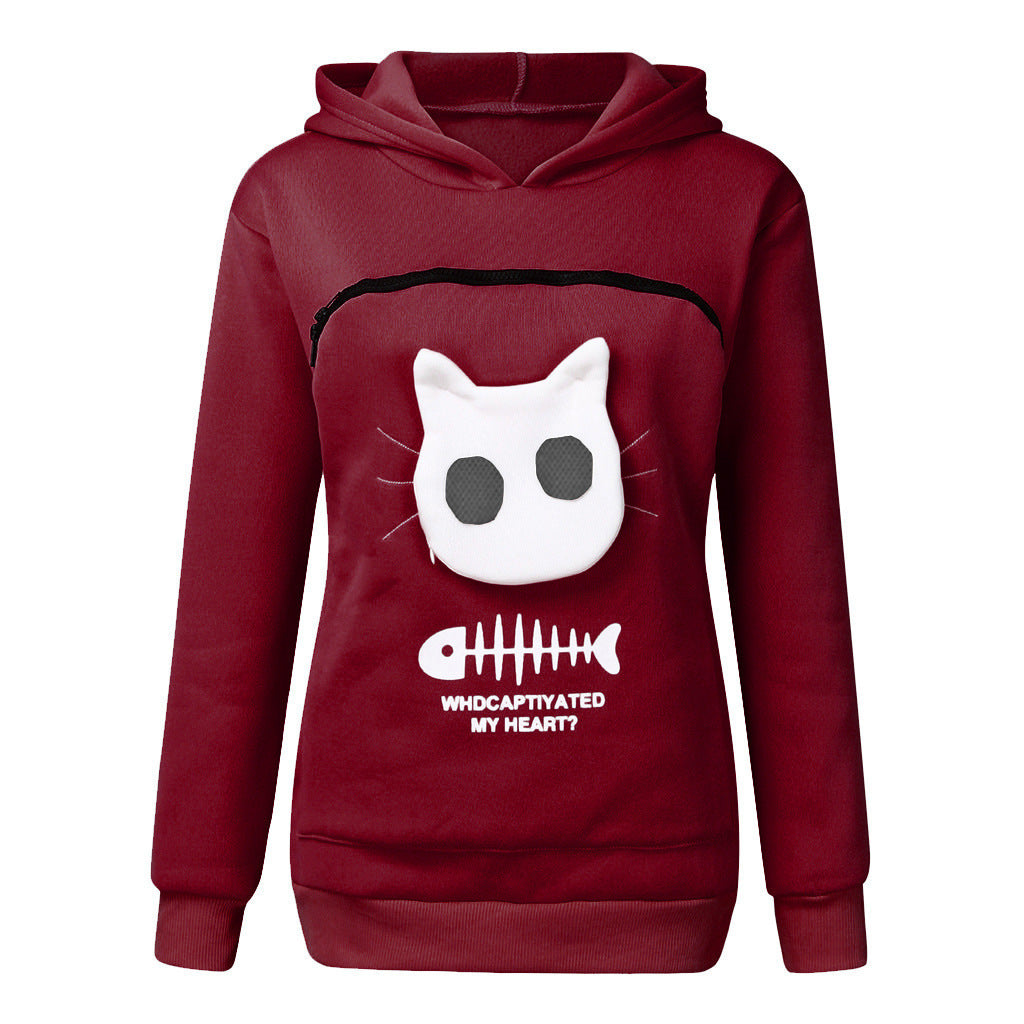 Cozy Cat-Pocket Hoodie – Fun, Comfy Long-Sleeve Sweatshirt