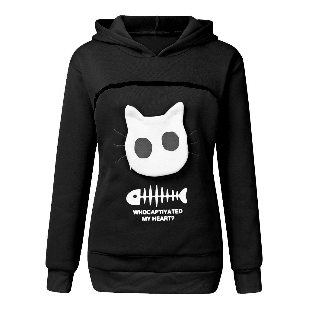 Cozy Cat-Pocket Hoodie – Fun, Comfy Long-Sleeve Sweatshirt