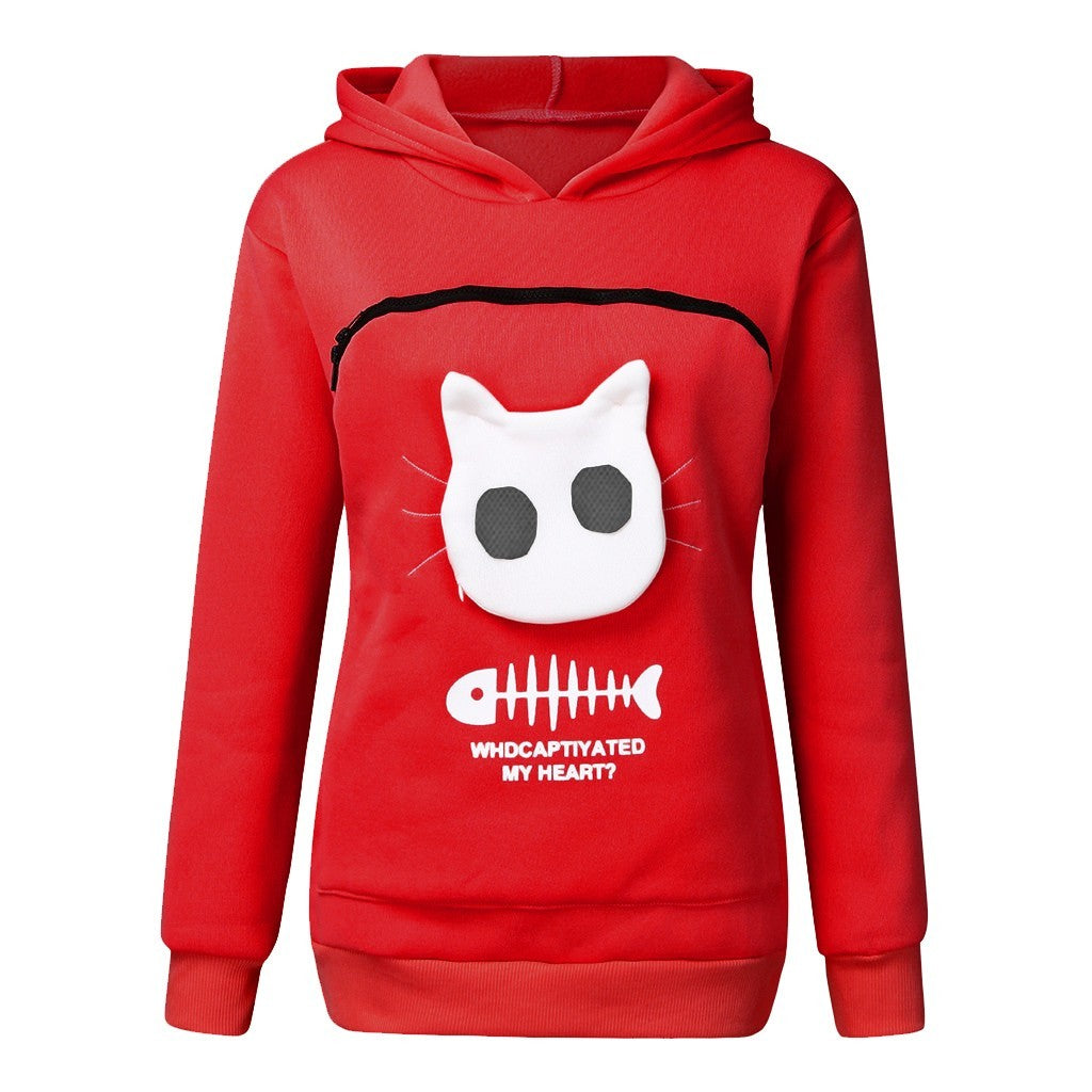 Cozy Cat-Pocket Hoodie – Fun, Comfy Long-Sleeve Sweatshirt