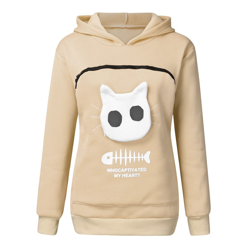 Cozy Cat-Pocket Hoodie – Fun, Comfy Long-Sleeve Sweatshirt