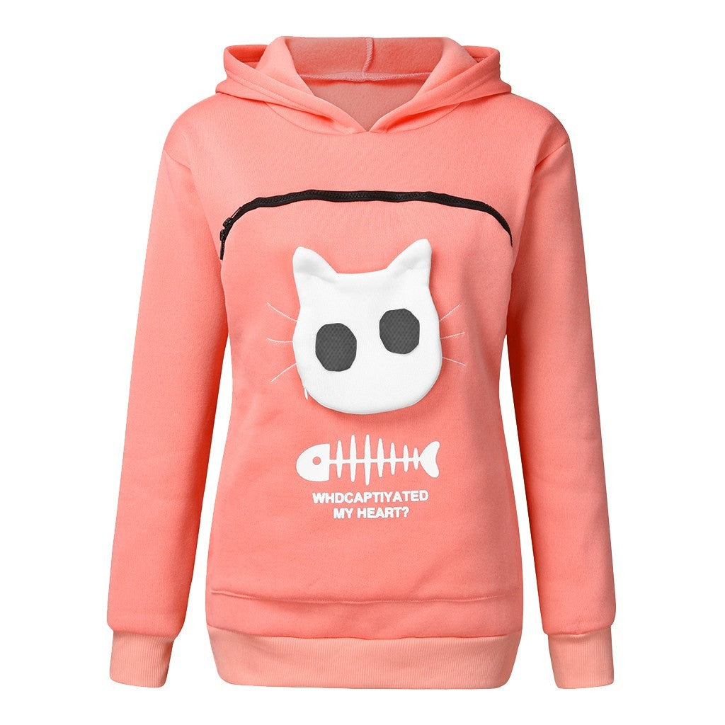Cozy Cat-Pocket Hoodie – Fun, Comfy Long-Sleeve Sweatshirt