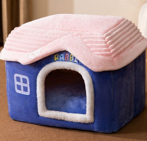 Foldable Winter Pet House – Warm, Cozy Bed for Cats & Dogs
