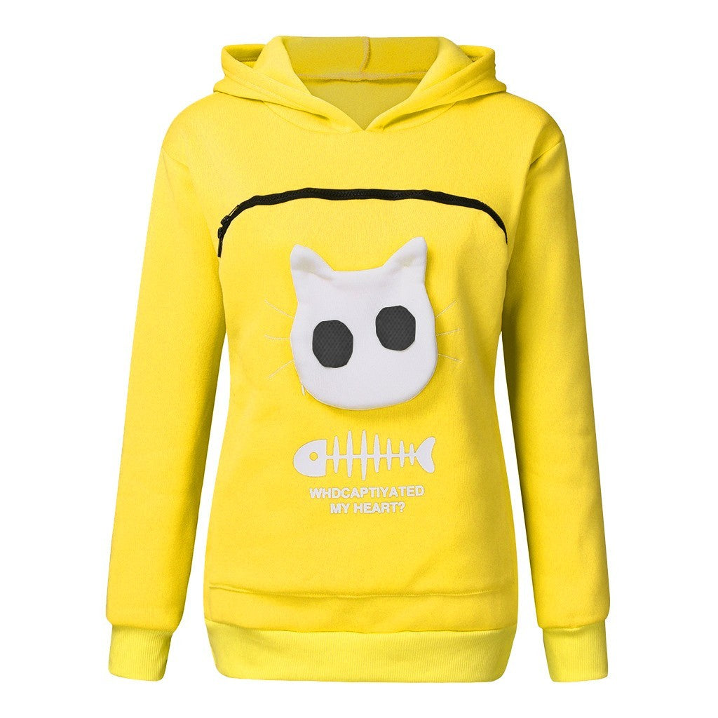 Cozy Cat-Pocket Hoodie – Fun, Comfy Long-Sleeve Sweatshirt
