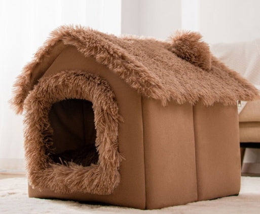 Foldable Winter Pet House – Warm, Cozy Bed for Cats & Dogs