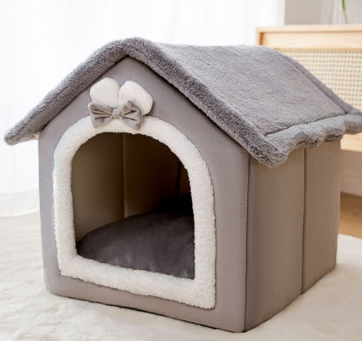 Foldable Winter Pet House – Warm, Cozy Bed for Cats & Dogs